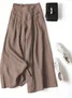Damen Unifarben Lang Elastische Taille Hose Lässig Frühling/Herbst Hose