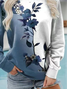 Damen Geblümt Rundhals Print Lässig Frühling/Herbst Langarm Sweatshirt