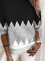 Damen Abstrakt Rundhals Print Lässig Frühling/Herbst Langarm Sweatshirt