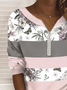 Damen Geblümt Rundhals Print Lässig Frühling/Herbst Langarm Sweatshirt