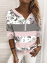 Damen Geblümt Rundhals Print Lässig Frühling/Herbst Langarm Sweatshirt