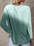 Damen Farbverlauf Langarm T-Shirts T-Shirt Rundhals Print Lässig Frühling/Herbst T-Shirt mit Grafik Oberteile