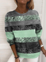 Damen Abstrakt Rundhals Print Lässig Frühling/Herbst Langarm Sweatshirt
