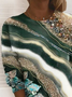 Damen Abstrakt Rundhals Print Lässig Frühling/Herbst Langarm Sweatshirt