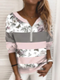 Damen Geblümt Rundhals Print Lässig Frühling/Herbst Langarm Sweatshirt