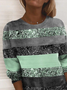 Damen Abstrakt Rundhals Print Lässig Frühling/Herbst Langarm Sweatshirt