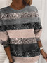 Damen Abstrakt Rundhals Print Lässig Frühling/Herbst Langarm Sweatshirt