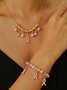 Brust Marker echt Golden Galvanisiert Pink Band Damen Gesundheit Perle Armband Halskette Set ins Shambhala Schmuck