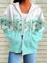 Damen Frühling/Herbst Oberbekleidung Lässig Print Geblümt Langarm Kapuze Jacke