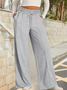 Damen Unifarben Lang Elastische Taille Hose Lässig Frühling/Herbst Hose