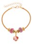 Brust Marker echt Golden Galvanisiert Pink Band Damen Gesundheit Perle Armband Halskette Set ins Shambhala Schmuck