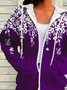 Damen Frühling/Herbst Oberbekleidung Lässig Print Geblümt Langarm Kapuze Jacke