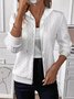 Damen Frühling/Herbst Oberbekleidung Retro Jacquard Unifarben Langarm Kapuze Jacke