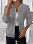 Damen Frühling/Herbst Oberbekleidung Retro Jacquard Unifarben Langarm Kapuze Jacke
