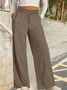 Damen Unifarben Lang Elastische Taille Hose Lässig Frühling/Herbst Hose