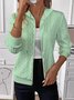 Damen Frühling/Herbst Oberbekleidung Retro Jacquard Unifarben Langarm Kapuze Jacke