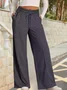 Damen Unifarben Lang Elastische Taille Hose Lässig Frühling/Herbst Hose