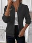 Damen Frühling/Herbst Oberbekleidung Retro Jacquard Unifarben Langarm Kapuze Jacke