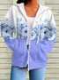 Damen Frühling/Herbst Oberbekleidung Lässig Print Geblümt Langarm Kapuze Jacke