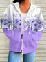 Damen Frühling/Herbst Oberbekleidung Lässig Print Geblümt Langarm Kapuze Jacke