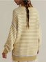 Damen Gestreift Nahtverarbeitung Winter Straße Langarm Rundhals Pullover