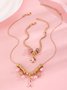 Brust Marker echt Golden Galvanisiert Pink Band Damen Gesundheit Perle Armband Halskette Set ins Shambhala Schmuck