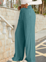 Damen Unifarben Lang Elastische Taille Hose Lässig Frühling/Herbst Hose