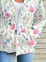 Damen Frühling/Herbst Oberbekleidung Lässig Print Geblümt Langarm Kapuze Jacke