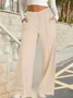 Damen Unifarben Lang Elastische Taille Hose Lässig Frühling/Herbst Hose