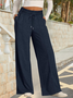 Damen Unifarben Lang Elastische Taille Hose Lässig Frühling/Herbst Hose