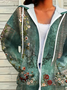 Damen Frühling/Herbst Oberbekleidung Lässig Print Geblümt Langarm Kapuze Jacke
