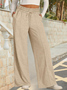 Damen Unifarben Lang Elastische Taille Hose Lässig Frühling/Herbst Hose