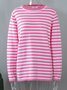 Damen Gestreift Nahtverarbeitung Frühling/Herbst Straße Langarm Rundhals Pullover