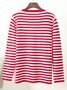 Damen Gestreift Nahtverarbeitung Frühling/Herbst Straße Langarm Rundhals Pullover