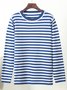 Damen Gestreift Nahtverarbeitung Frühling/Herbst Straße Langarm Rundhals Pullover