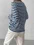 Damen Gestreift Nahtverarbeitung Frühling/Herbst Straße Langarm Rundhals Pullover