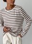 Damen Gestreift Nahtverarbeitung Frühling/Herbst Straße Langarm Rundhals Pullover