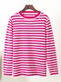 Damen Gestreift Nahtverarbeitung Frühling/Herbst Straße Langarm Rundhals Pullover