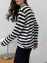 Damen Gestreift Nahtverarbeitung Frühling/Herbst Straße Langarm Rundhals Pullover