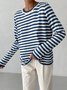 Damen Gestreift Nahtverarbeitung Frühling/Herbst Straße Langarm Rundhals Pullover