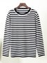 Damen Gestreift Nahtverarbeitung Frühling/Herbst Straße Langarm Rundhals Pullover