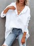 Damen Unifarben Kapuze Nahtverarbeitung Retro Frühling/Herbst Langarm Sweatshirt