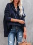 Damen Unifarben Kapuze Nahtverarbeitung Retro Frühling/Herbst Langarm Sweatshirt