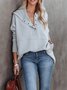 Damen Unifarben Kapuze Nahtverarbeitung Retro Frühling/Herbst Langarm Sweatshirt