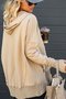 Damen Unifarben Kapuze Nahtverarbeitung Retro Frühling/Herbst Langarm Sweatshirt