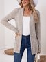 Damen Unifarben Frühling/Herbst Aufdecken Retro Nahtverarbeitung Leicht Strickjacke