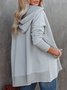 Damen Unifarben Kapuze Nahtverarbeitung Retro Frühling/Herbst Langarm Sweatshirt