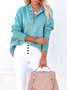 Damen Unifarben Kapuze Nahtverarbeitung Retro Frühling/Herbst Langarm Sweatshirt