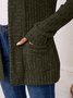 Damen Unifarben Frühling/Herbst Aufdecken Retro Nahtverarbeitung Leicht Strickjacke
