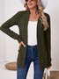 Damen Unifarben Frühling/Herbst Aufdecken Retro Nahtverarbeitung Leicht Strickjacke
